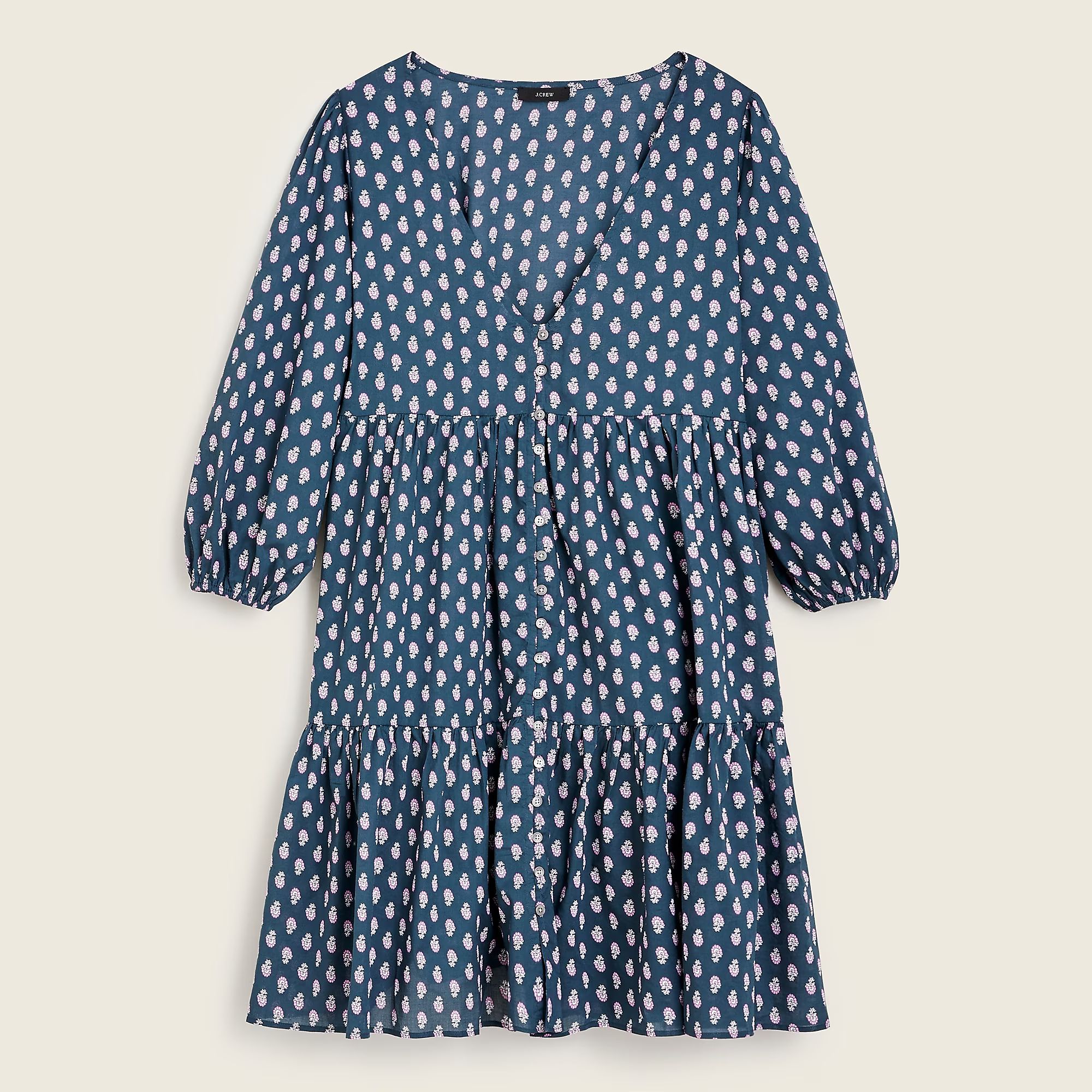 Tiered cotton voile beach dress in best buds | J.Crew US