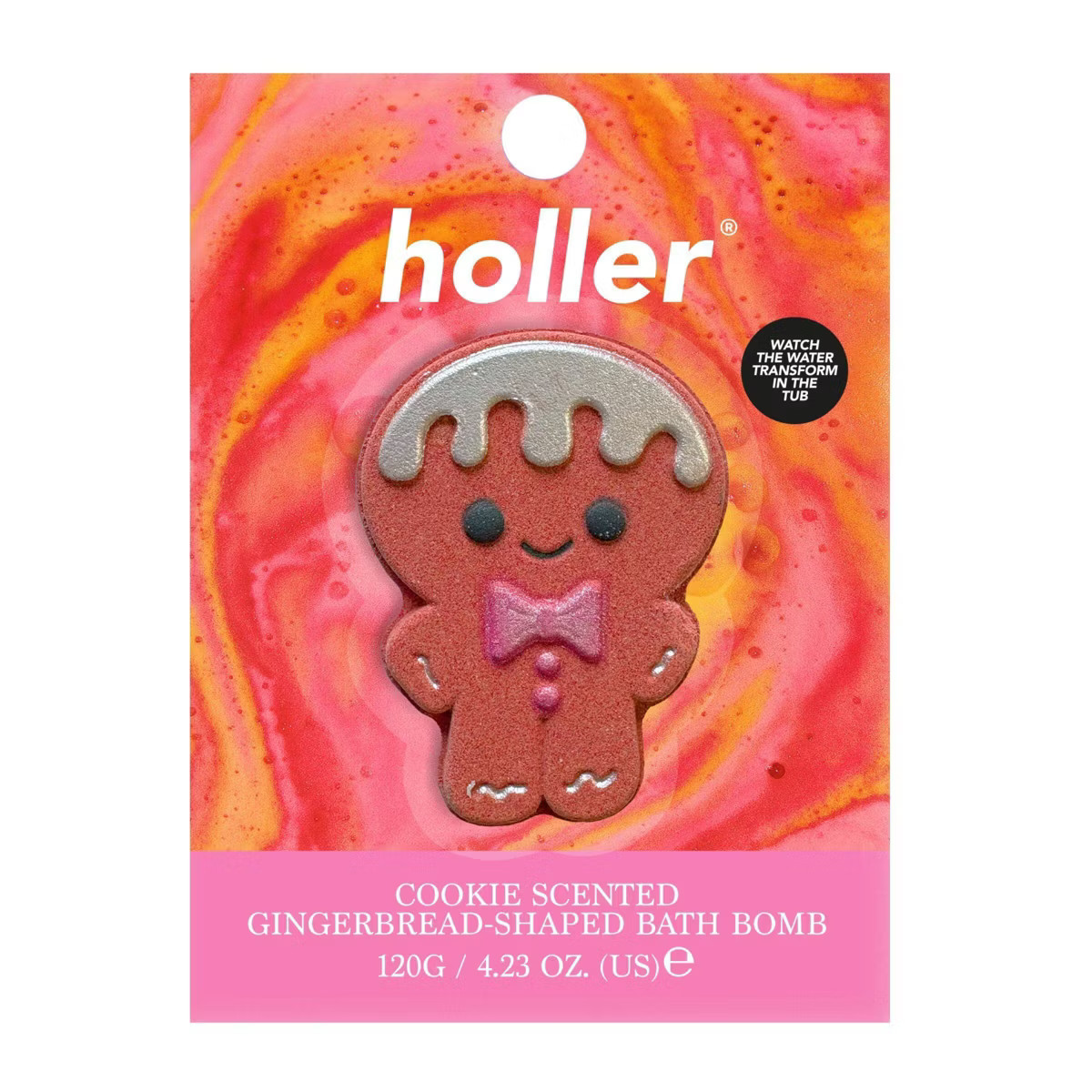 Holler and Glow Hey Spice Guy Cookie Scented Gingerbread-Shaped Bath Bomb - 4.23oz | Target