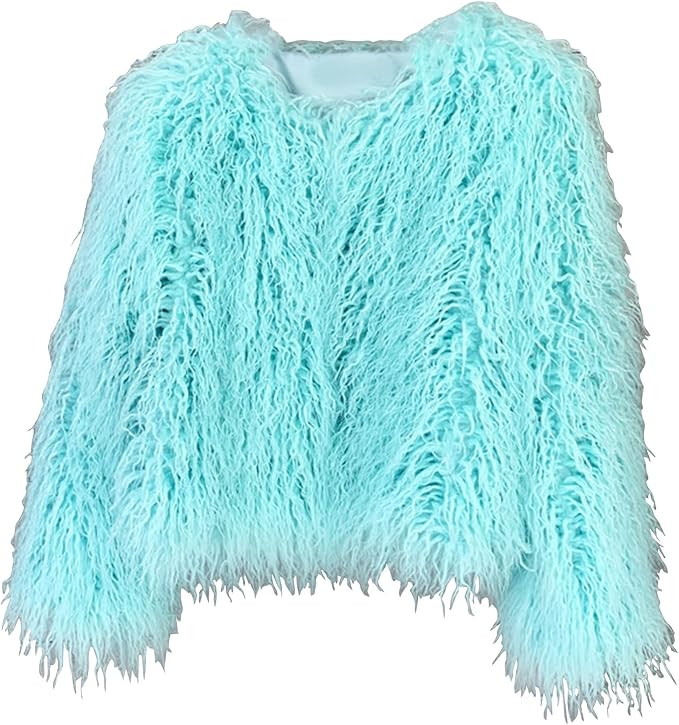 foefaik Winter Fluffy Faux Fur Coat foefaik Women's Shaggy Jacket Long Sleeve Outwear | Amazon (US)
