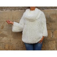 Oversized White Fluffy Sweater - Cozy Winter Clothing | M Size | Etsy (US)