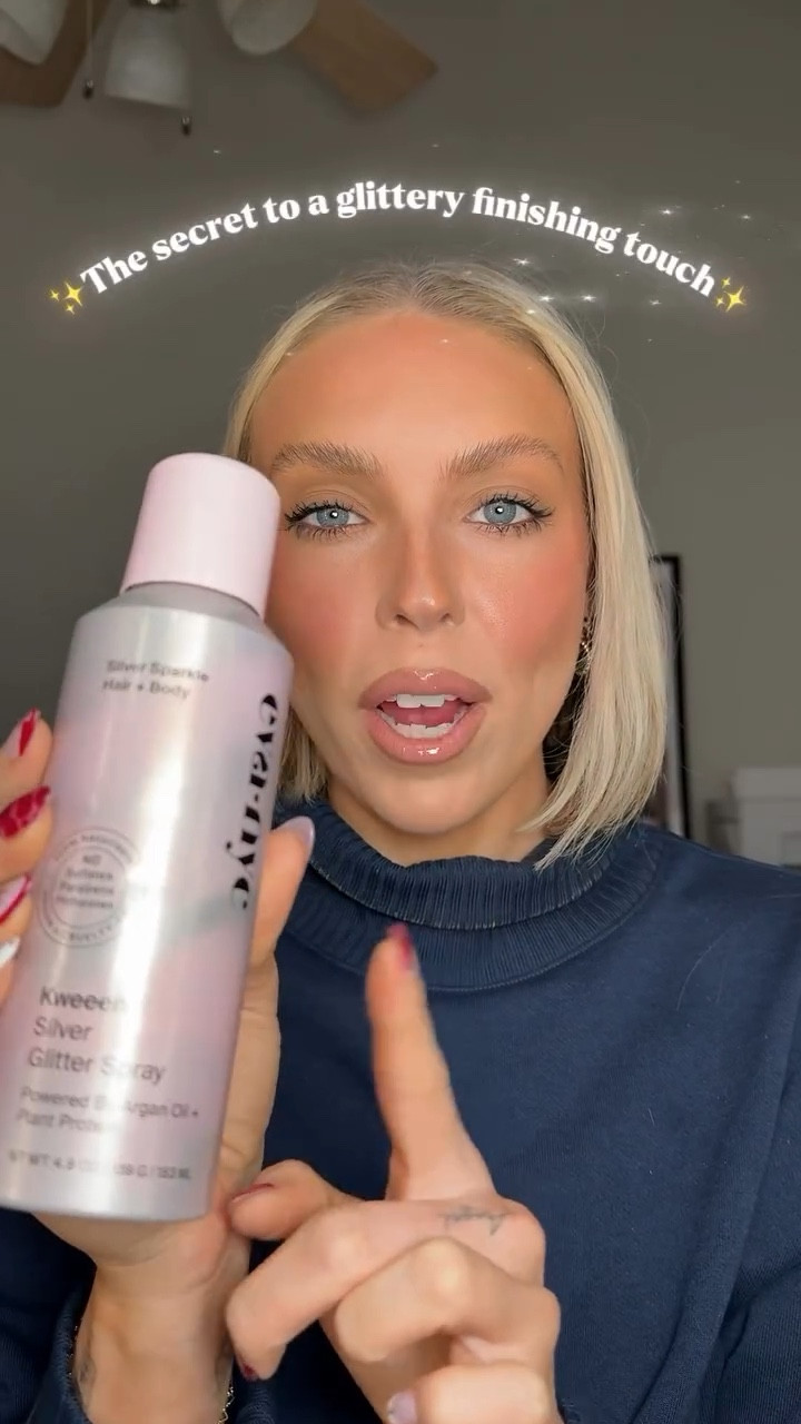 saw @oliviaowassa spray the @evahairnyc kween glitter spray over her makeup and had to try it for myself 😭✨ this glow?? unreal. new obsession unlocked 💖

#evanyc #glowmakeup #dewyskin #beautyhacks #makeuptiktok
