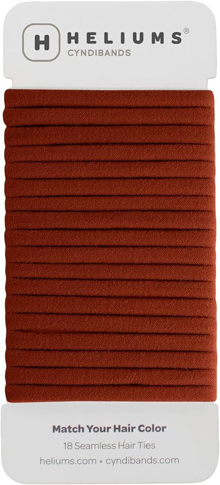 Heliums Auburn Skinny Seamless 6mm Medium Hold Soft Nylon Fabric Rolled Ponytail Holders for Redh... | Amazon (US)