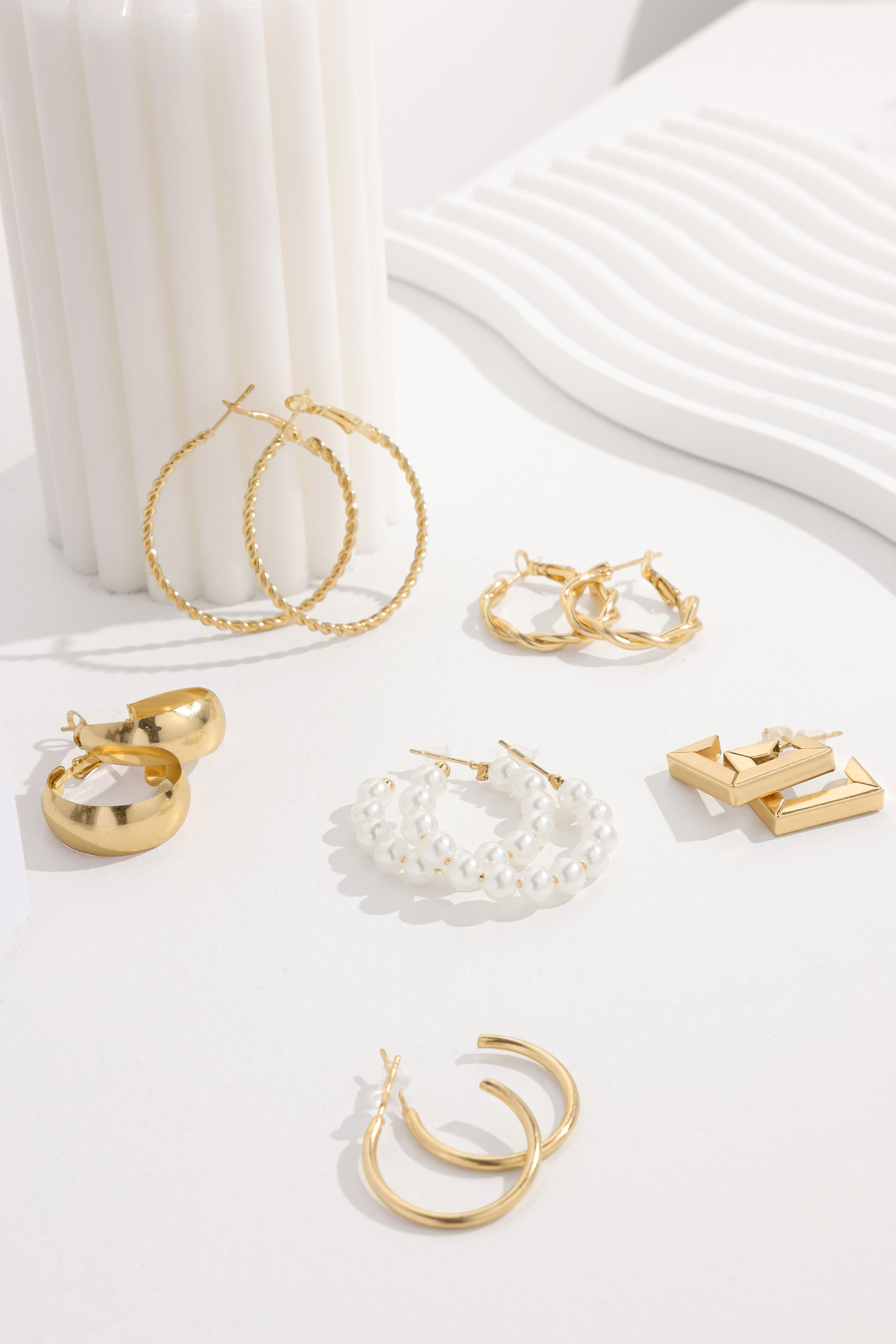 Glow Together Gold-Tone Earring Set - F | Cupshe US