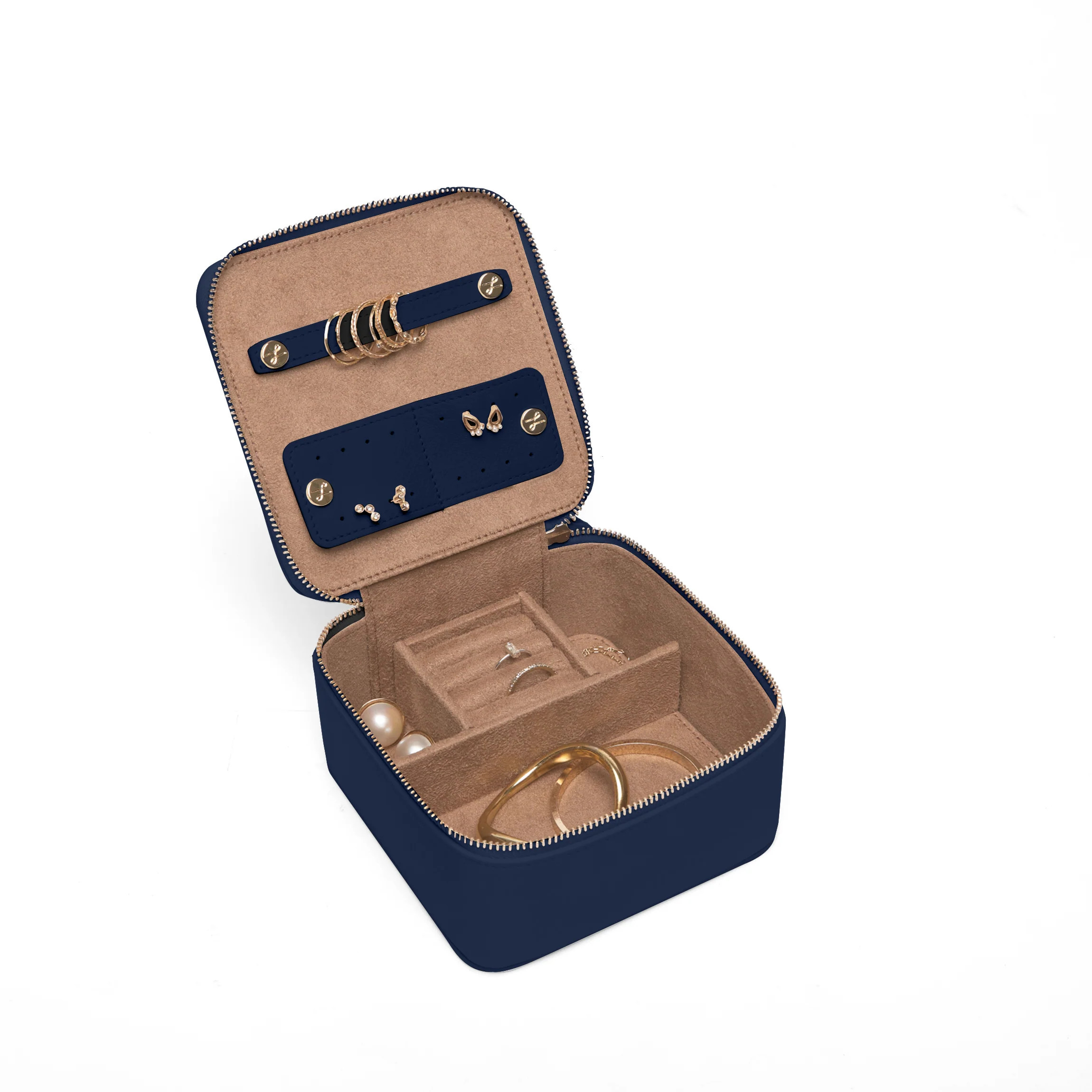 Medium Jewelry Ring Box Navy Blue | Leatherology