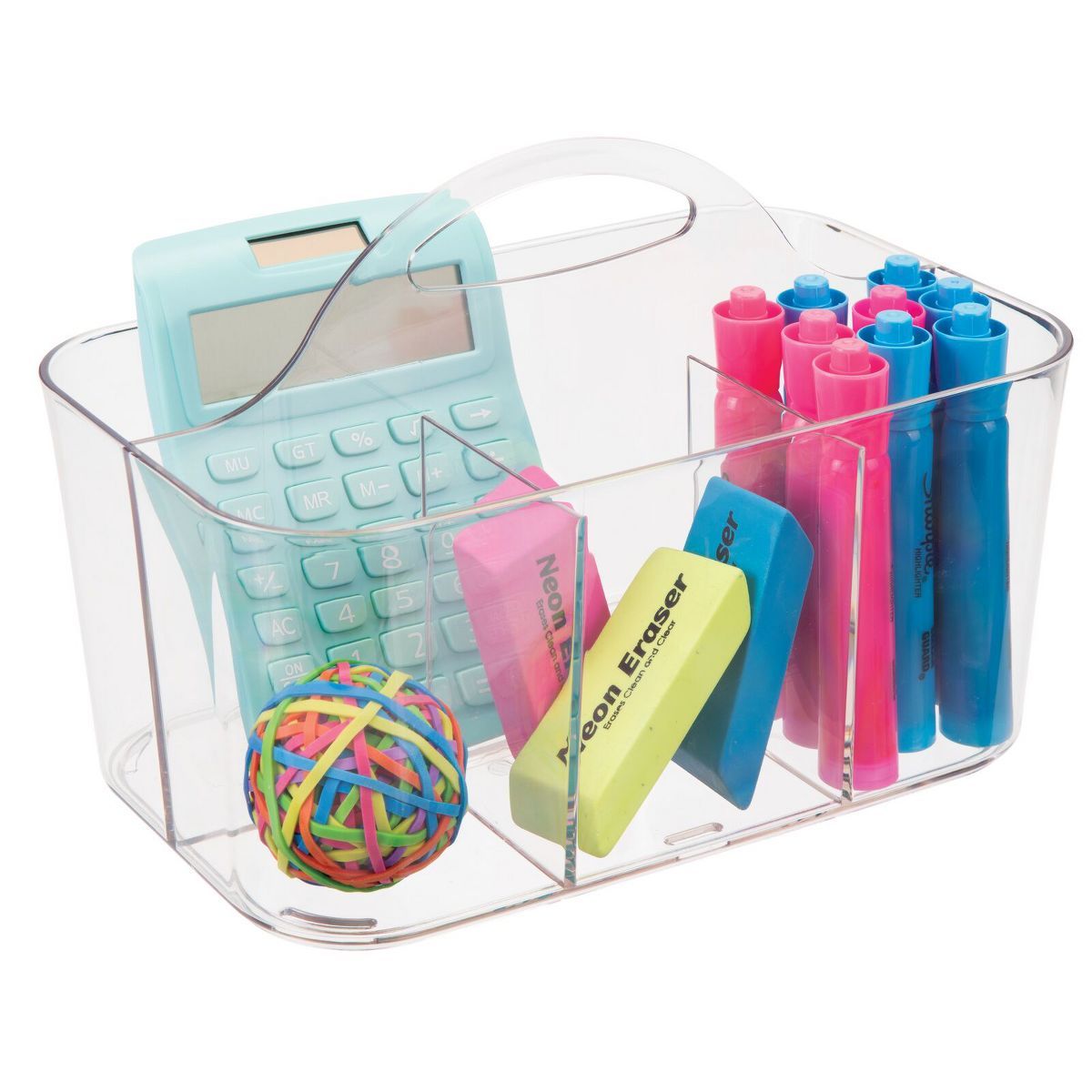 mDesign Plastic Storage Caddy Tote for Desktop Office Supplies, Small | Target