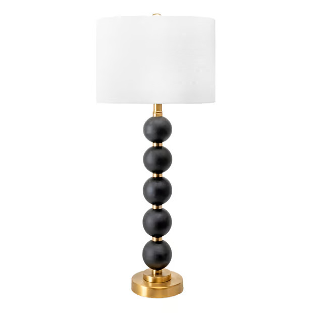 Black 31-inch Iron Pearl Table Lamp | Rugs USA