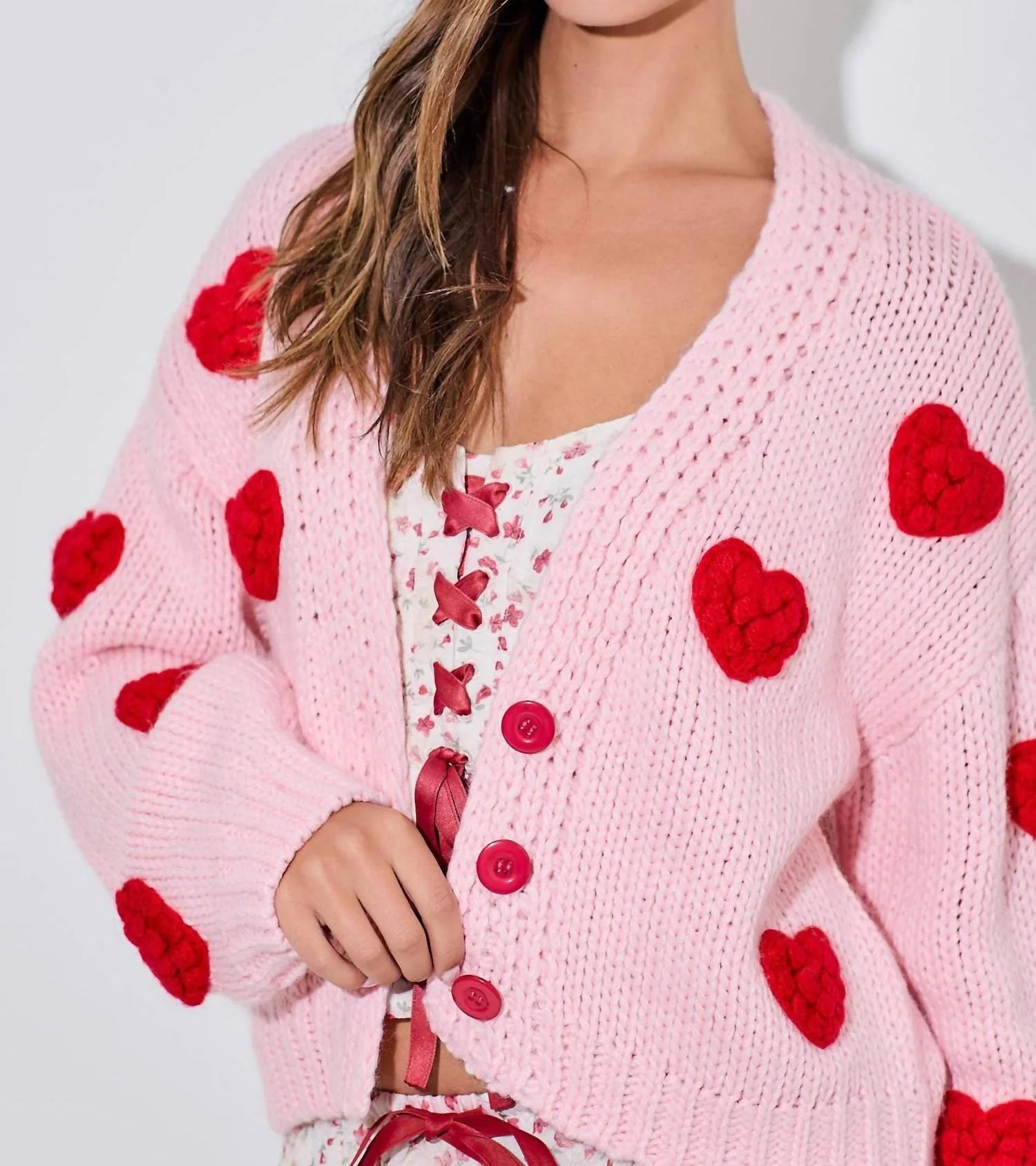 Lover Cropped Cardigan In Pink | Shop Simon