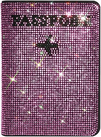 MYHOBBY Shiny Rhinestone Passport Holder Cover Wallet Case Travel Essentials Passport and Vaccine... | Amazon (US)