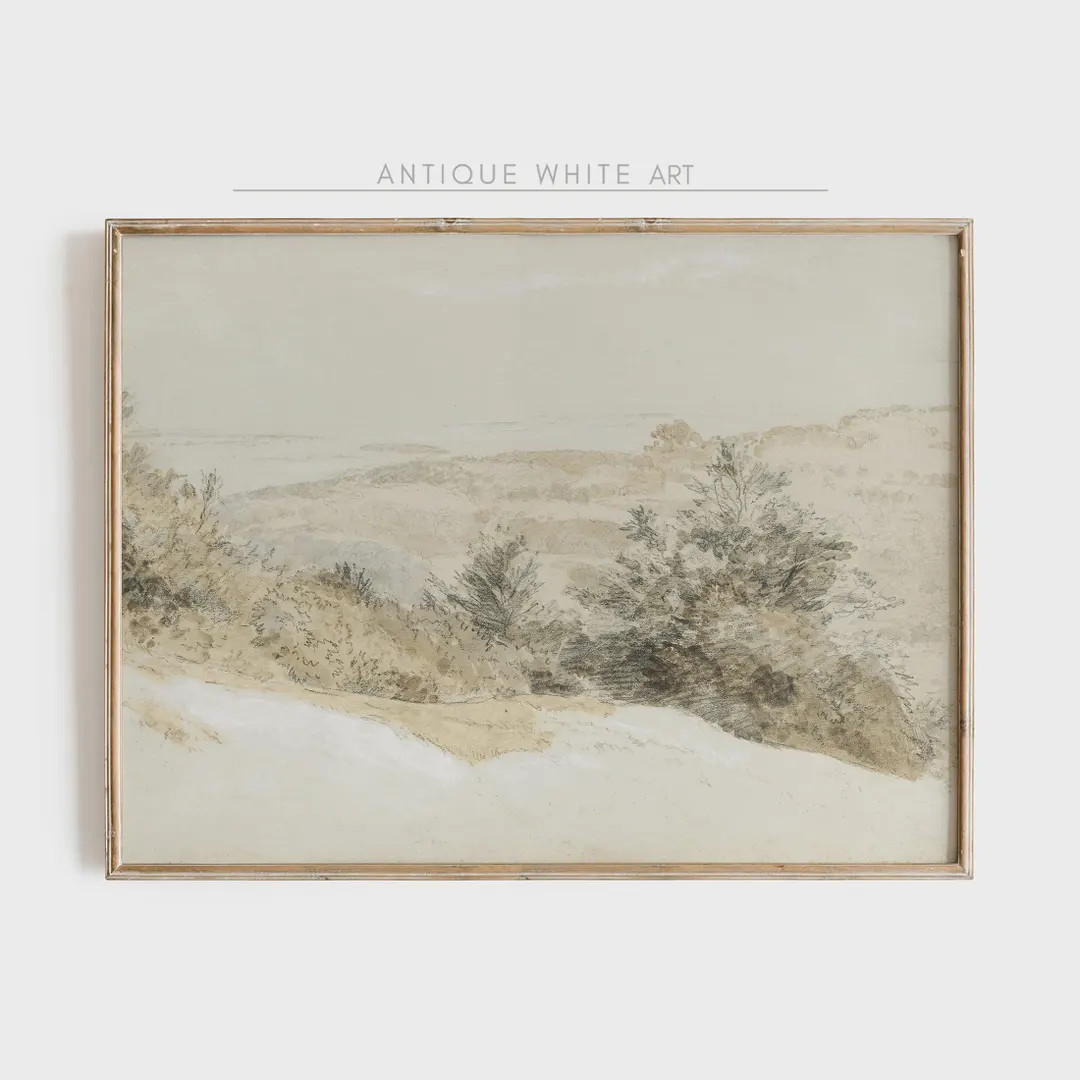 Vintage Drawing, Landscape  Sketch Print, Minimalist Wall Art Sketch, Neutral Vintage Sketch, Cou... | Etsy (US)