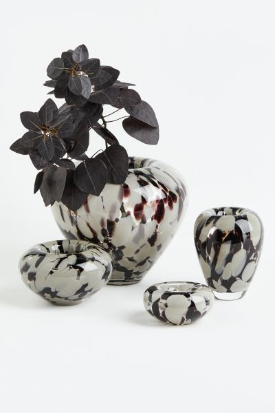 Large Glass Vase - Light beige/patterned - Home All | H&M US | H&M (US + CA)