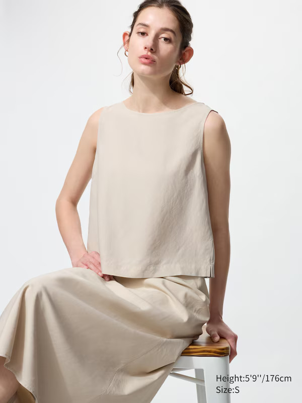 Linen Blend Sleeveless Blouse | UNIQLO (US)