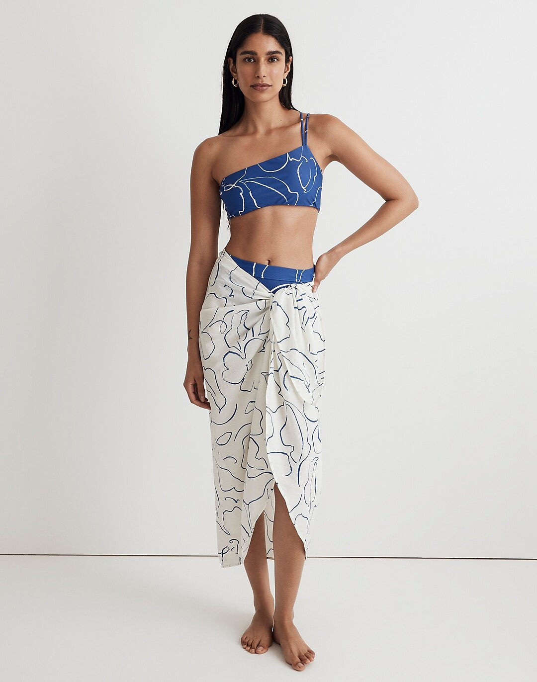 Double-Strap One-Shoulder Bikini Top | Madewell