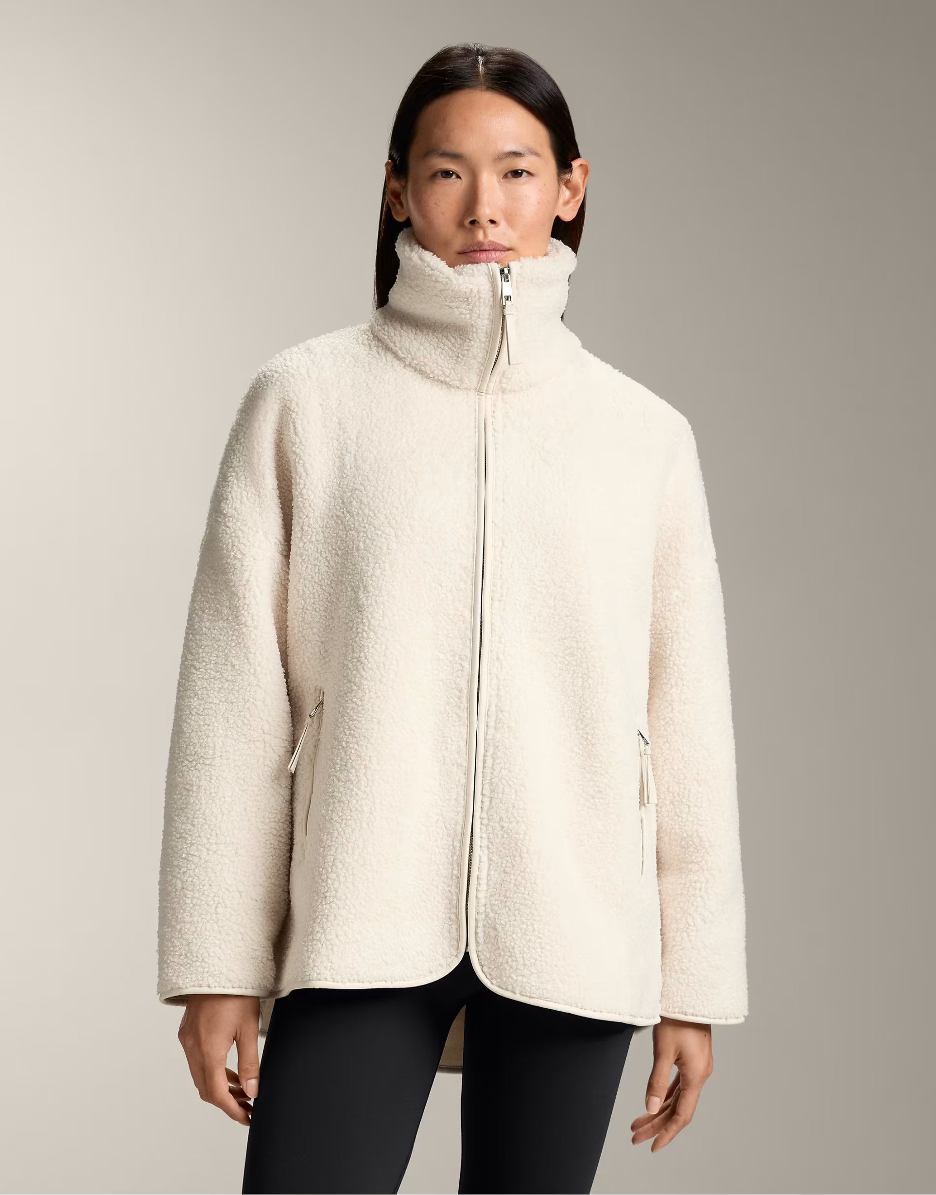 OYSHO Faux-shearling oversize jacket in ecru | ASOS | ASOS (Global)