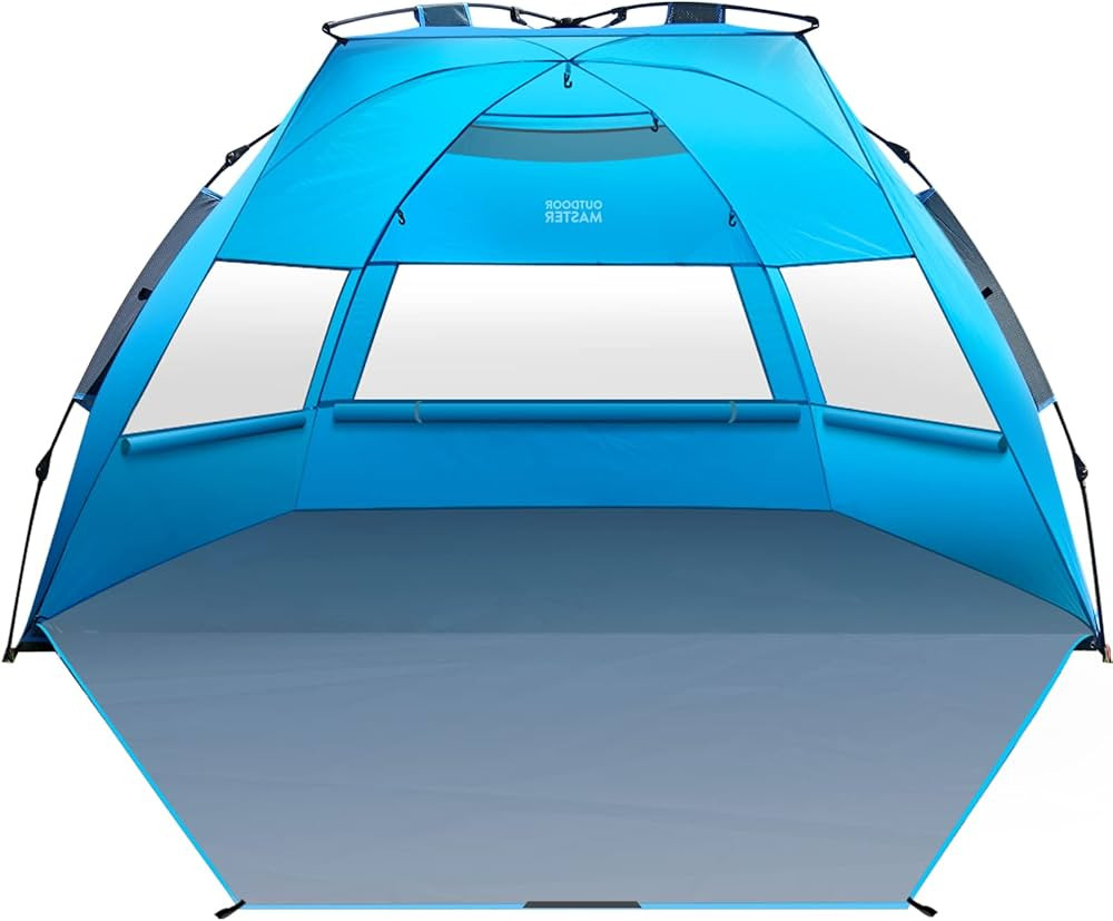 OutdoorMaster Pop Up Beach Tent for 4 Person - Easy Setup and Portable Beach Shade Sun Shelter Ca... | Amazon (US)