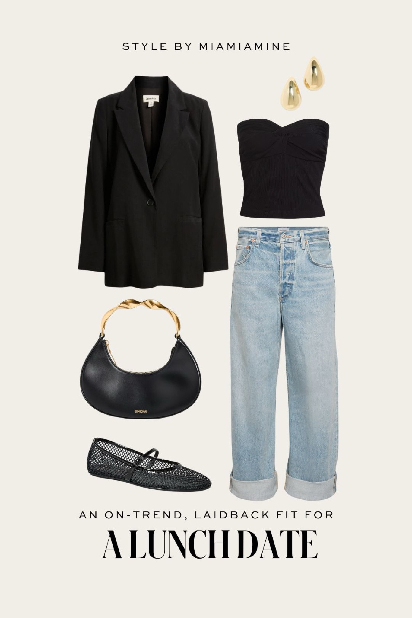 Casual spring outfit 
Agolde twist tube top under $100
Citizens of humanity jeans on sale 
Simkhai handbag on sale at Shopbop
Mesh flats
Lioness blazer under $100



#LTKSeasonal #LTKsalealert #LTKstyletip
