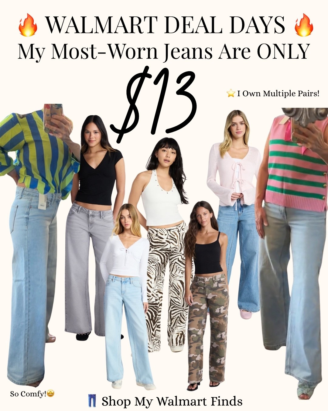 👖 My MOST-WORN jeans are finally on sale for just $13!

If you’re looking for jeans that look expensive, feel amazing, and don’t break the budget, these No Boundaries wide-leg jeans are my #1 Walmart recommendation. I wear mine all the time!

✨ Walmart Deal Days pricing won’t last—grab your size before it’s gone.

🛍️ Everything is linked here in my LTK!

💕 Follow for more Walmart fashion, affordable style, Amazon finds, and daily deal alerts.

#LTKSale #LTKDeals #LTKFashion #LTKStyle #WalmartFinds #WalmartFashion #NoBoundaries #WideLegJeans #DenimStyle #AffordableFashion #FashionOver40 #WomenOver40Style

#LTKSaleAlert #LTKU #LTKOver40