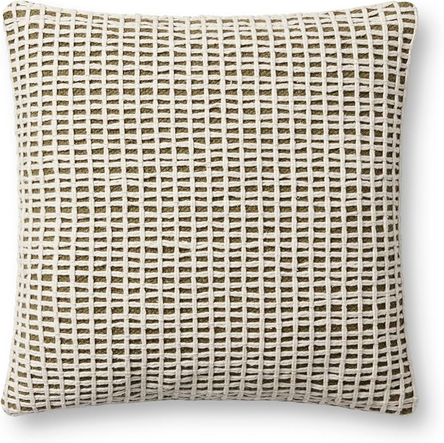 Loloi PLL0119 Green/Ivory 18'' x 18'' Cover w/Down Pillow | Amazon (US)