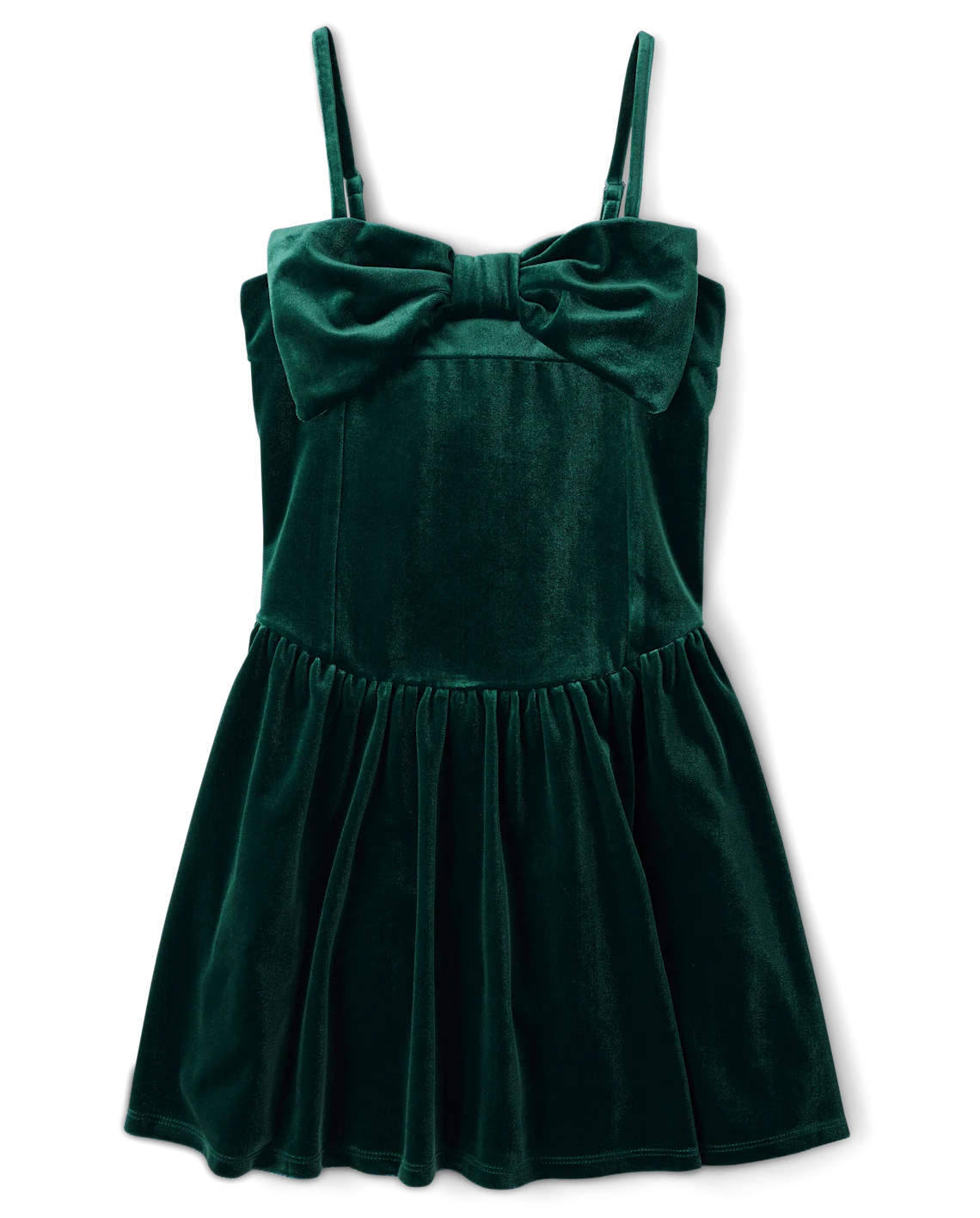 Tween Girls Bow Velour Dress - green | The Children's Place