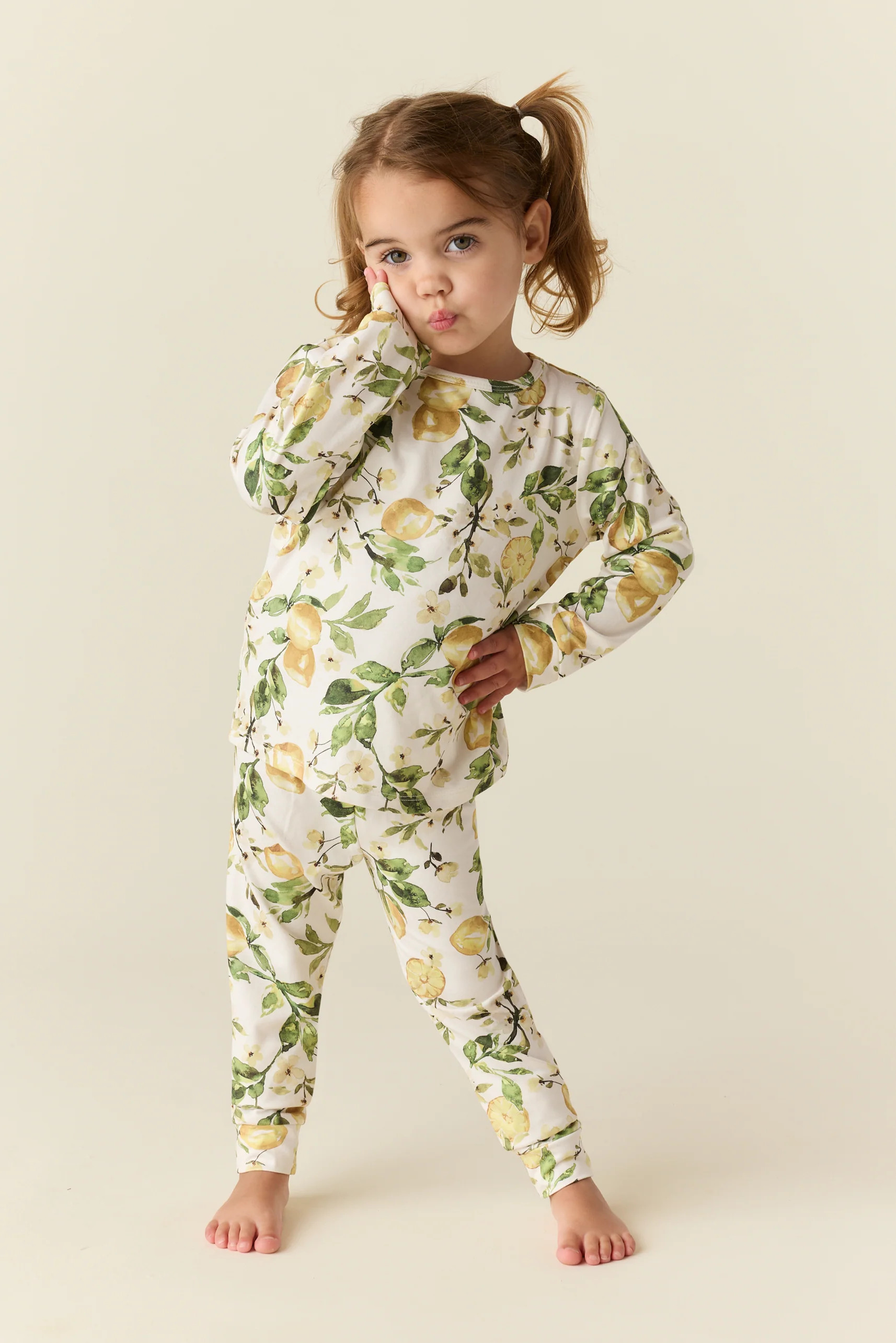 Hunter Cloud Jersey Kids Set in Lemon Verbena | MASONgrey