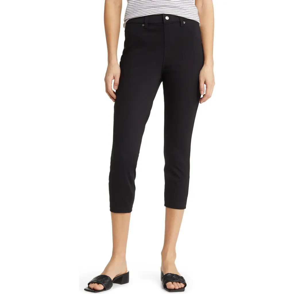 Hue Ultrasoft Denim Capri Leggings in Black at Nordstrom, Size X-Large | Nordstrom