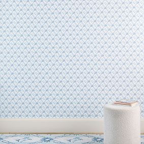 Hill House Home Blue Trellis Wallpaper | Pottery Barn Teen