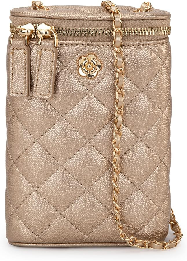 Montana West Small Crossbody Cell Phone Purse for Women Soft Chain Quilted Cellphone Wallet Bag | Amazon (US)
