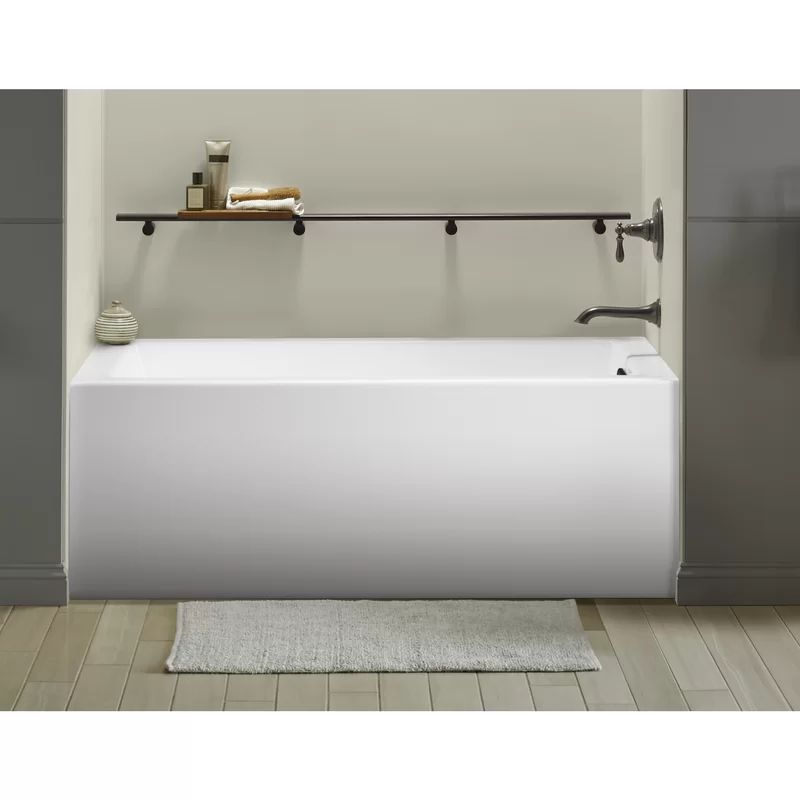 Underscore® 60" x 30" Rectangular Alcove Soaking Bathtub with Slotted Overflow and Integral Apro... | Wayfair North America