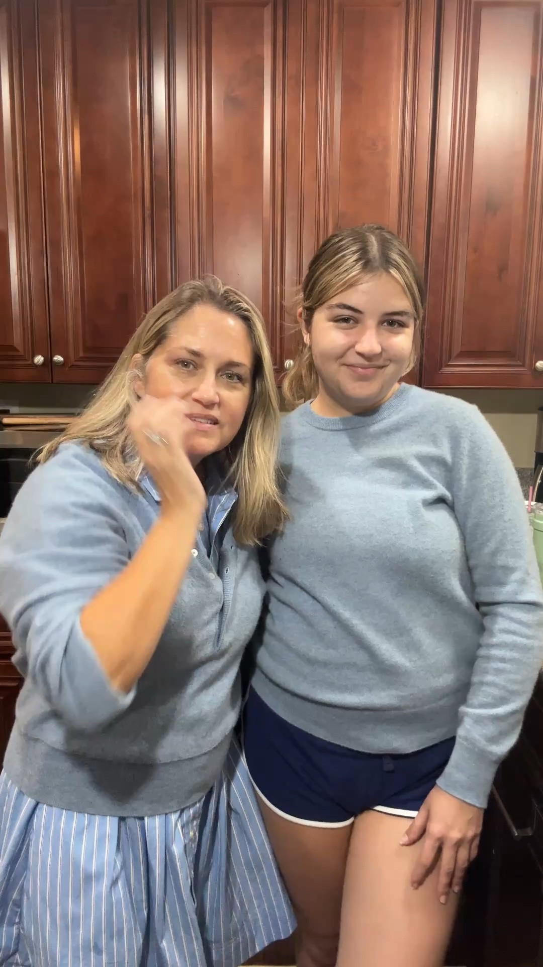 Maddie and I have the same color cashmere sweater in two different styles. Mine has a Henley and hers is a crewneck.  Both are so soft and uncomfortable and both are super affordable. ￼

#LTKdayinmylife #LTKU #LTKOver40