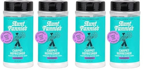 Aunt Fannie's Carpet Refresher & Deodorizer Powder, Multi-Purpose Carpet, Rug, and Upholstery Odor Eliminator for Homes with Cats and Dogs, Lavender Scent, 16 Oz (Pack of 4), Packaging May Vary | Amazon (US)