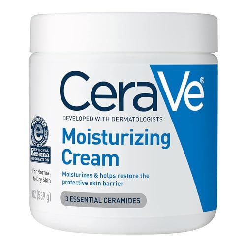 CeraVe Moisturizing Cream, Body and Face Moisturizer for Dry Skin, Body Cream with Hyaluronic Acid and Ceramides, Daily Moisturizer, Oil-Free, Fragrance Free, Non-Comedogenic, 19 Ounce | Amazon (US)