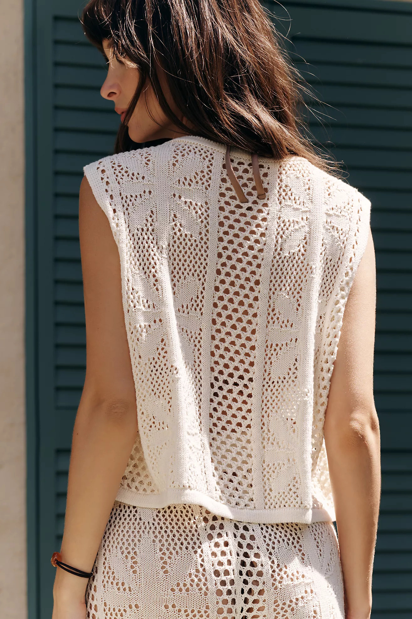 Celandine Bloom Crochet Button Front Top | Anthropologie (US)