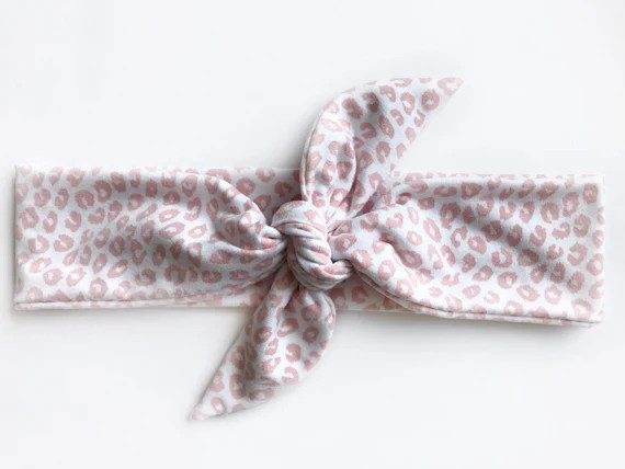 Personalized Pink Cheetah Tie Headband | Etsy (US)