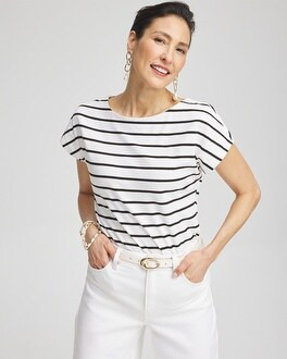 Stripe Modern Cap Sleeve Tee | Chico's