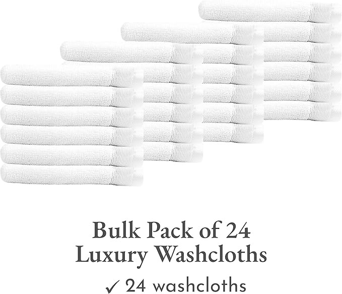 California Design Den Bulk Pack of 24 Washcloths - 100% Cotton, Soft, Quick-Dry & Highly Absorben... | Amazon (US)