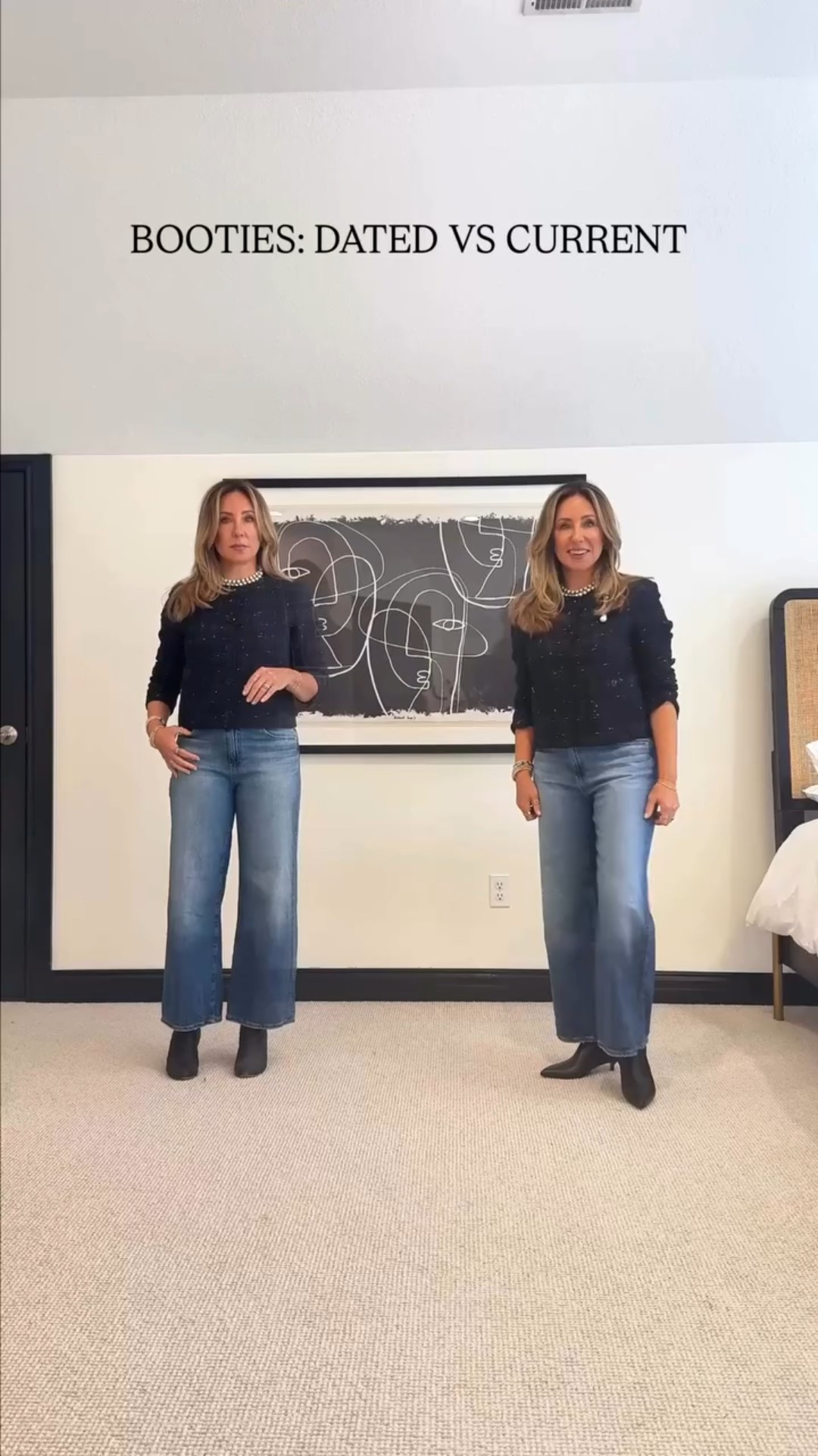 When pairing your black booties with wide-leg pants, opt for a sleek, elongated toe and a snug shaft at the ankle. This simple swap instantly balances your outfit and updates your style. Once you see the change, you’ll never go back!

#LTKootd #LTKgrwm #LTKPetite