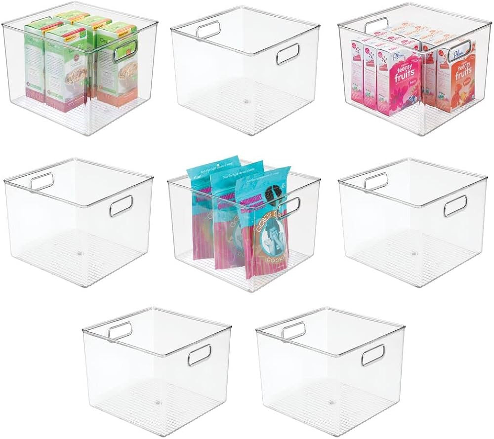Amazon.com: mDesign Plastic Modern Storage Organizer Bin Basket with Handles for Kitchen Organiza... | Amazon (US)