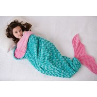 Mermaid Blanket - Tail Blanket- Minky Sleep Sack- Teal Pink Aqua Bedding | Etsy (US)