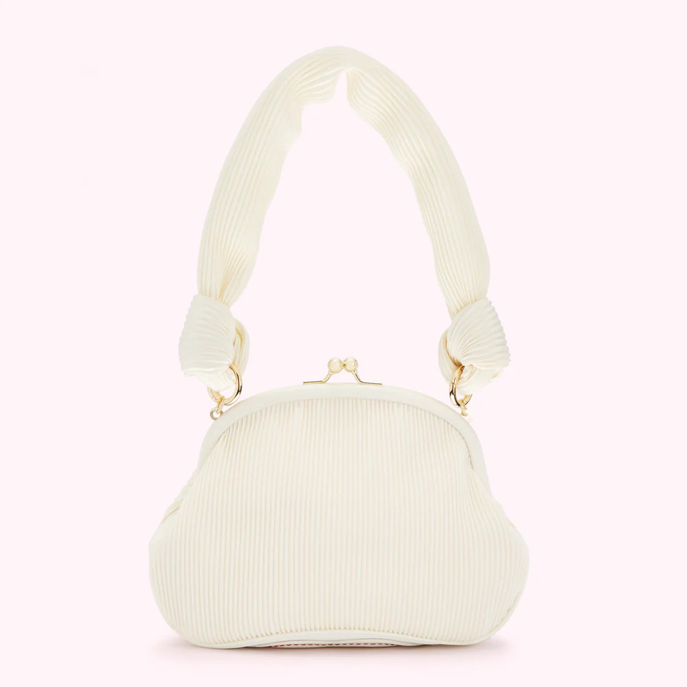 IVORY SATIN PLISSE LOIS CLUTCH | Lulu Guinness (UK)