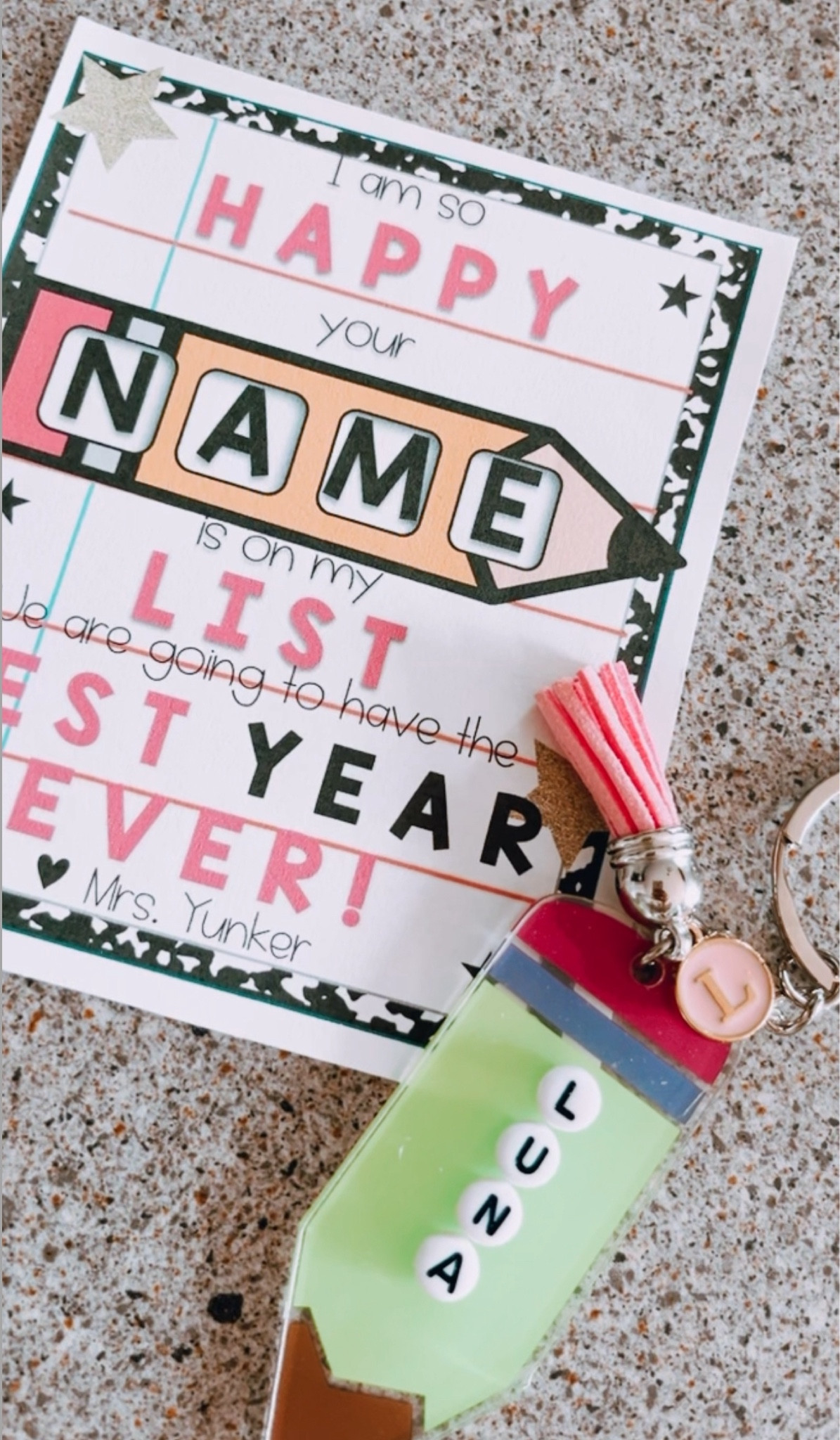 I got a BLANK SPACE baby, and i’ll WRITE YOUR NAME✏️💖 GET READY for BTS with these BTS GIFTS to your STUDENTS!

show your babes you are so HAPPY their NAME is on your LIST with these fabulous BACKPACK KEYCHAINS + TAGS! ✏️

💖✏️COMMENT KEYCHAIN for the LINK✏️💖 it’s on my TPT

they can stick them right on their BACKPACK in a SWIFT 🎒 
perfect for MEET THE TEACHER///OPEN HOUSE//FIRST DAY OF SCHOOL

included//
✏️keychain tags with editable spot to type your name so they know who it is from 
✏️links to keychains I am making for my babes (pencil keychain, letter beads, charms) marked hereeeee
 
Back to School
First Grade 
Student Gifts 
Meet the Teacher 
First Day

#LTKTeacher 
#LTKBackToSchool

#LTKSeasonal #LTKFindsUnder50 #LTKBacktoSchool