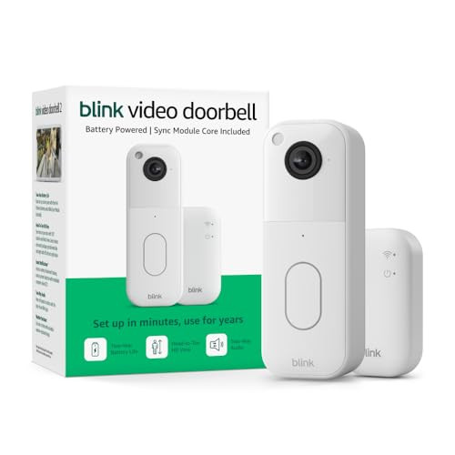 Blink Video Doorbell with 1-Year Basic plan – Head-to-toe HD view, two-year battery life, and simple setup. Sync Module Core included – System (White) | Amazon (US)