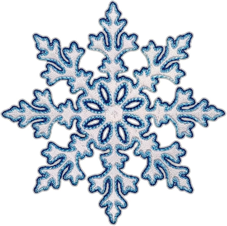 Crystal Frost Snowflake Patch – 3.5 inches, Joyful Snowflake Patches Iron On – Embroidered Me... | Amazon (US)