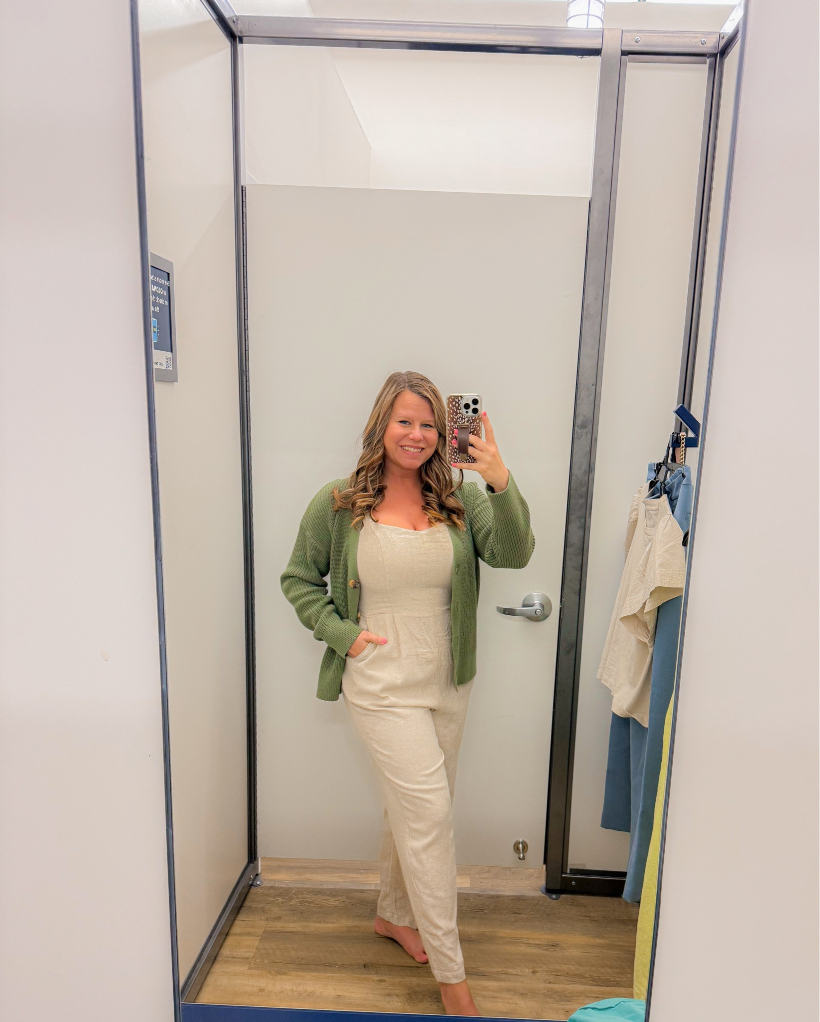 Spring Outfit | Casual Outfit 
Neutral Jumpsuit paired with crochet detailed cardigan for cooler spring nights. Jumpsuit has adjustable straps and smocked backing    

#LTKfindsunder50 #LTKstyletip #LTKSeasonal