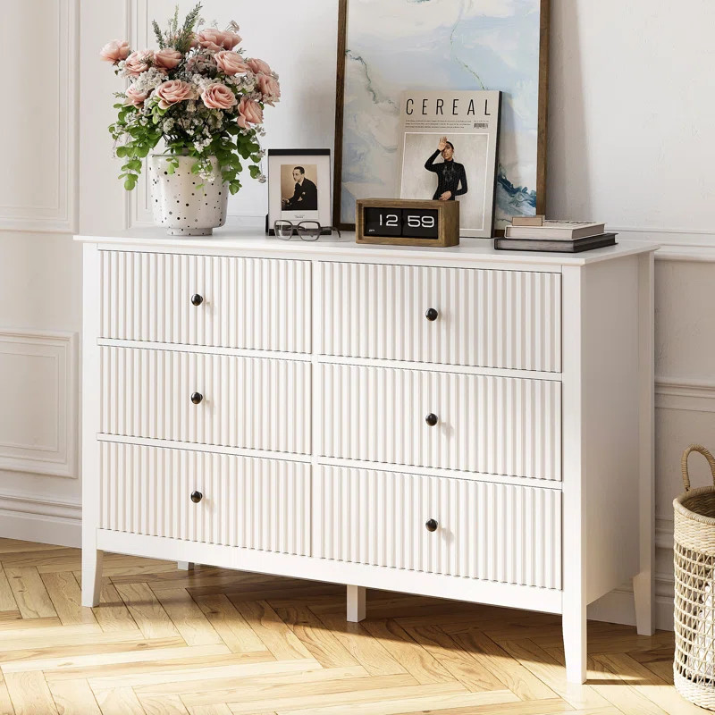 Arathorn 6 Drawer 47" W Wood Double Dresser | Wayfair North America