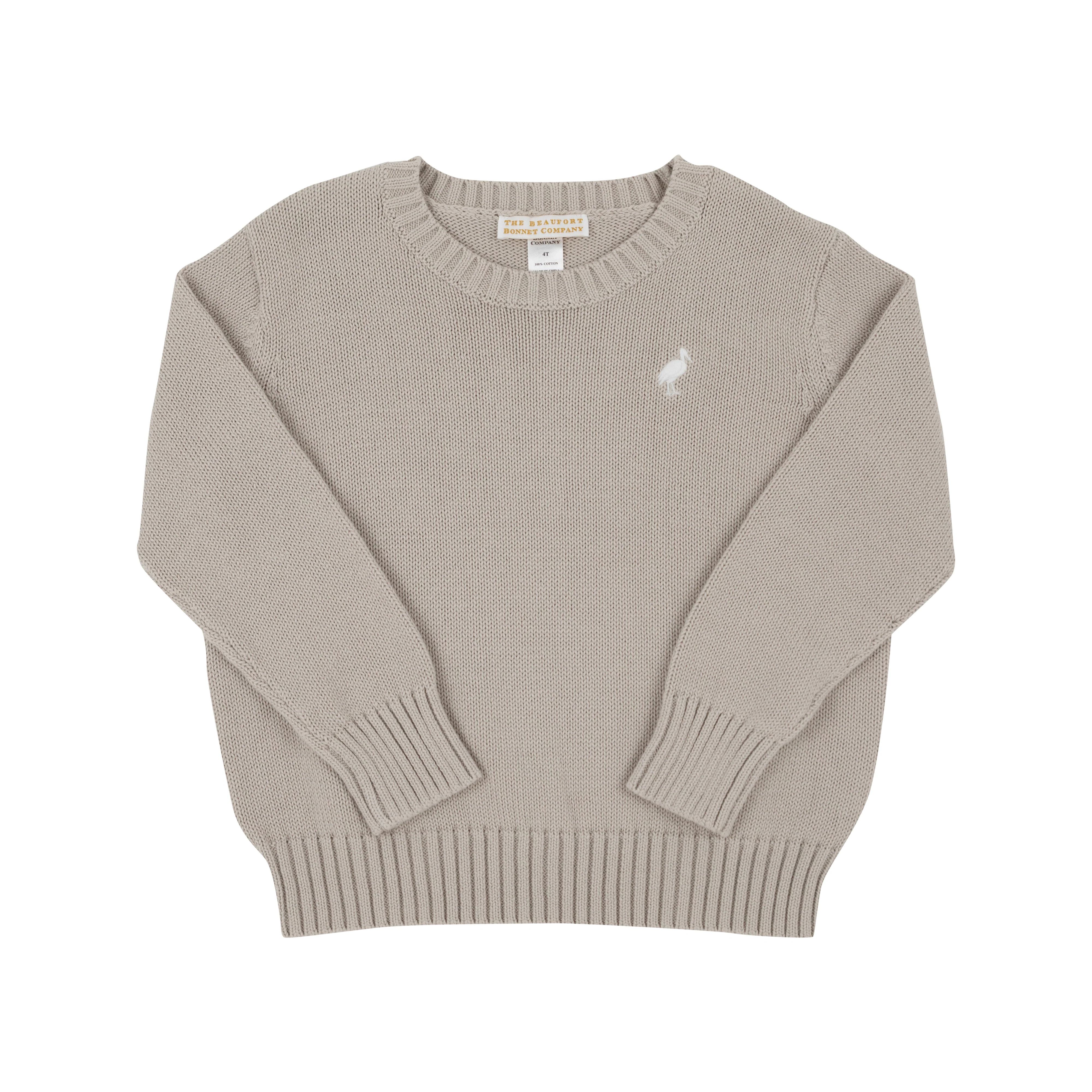 Isaac's Sweater - Tuscaloosa Taupe with Worth Avenue White | The Beaufort Bonnet Company