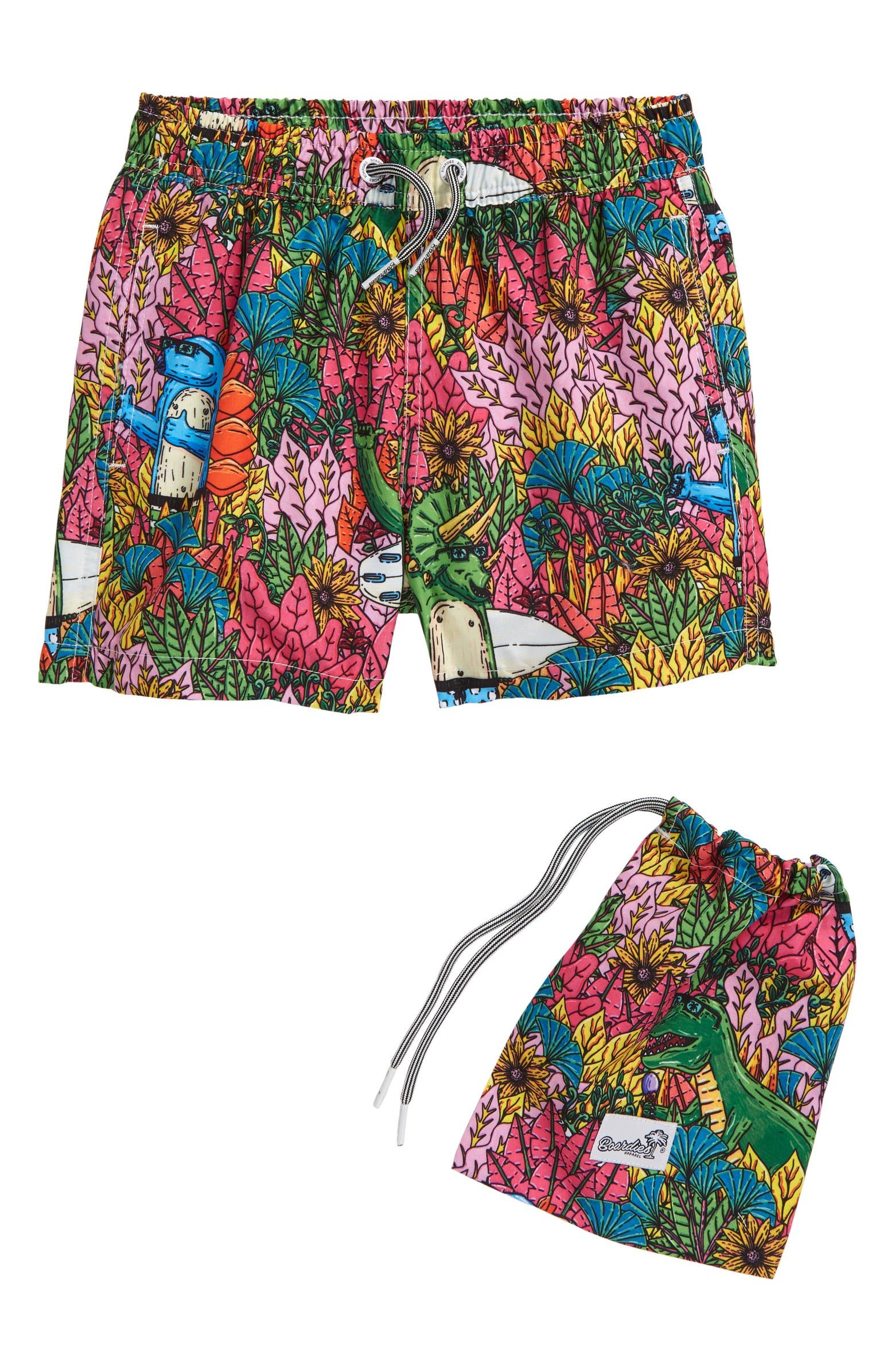 Kids' Mulga Dinosaur Print Swim Trunks | Nordstrom