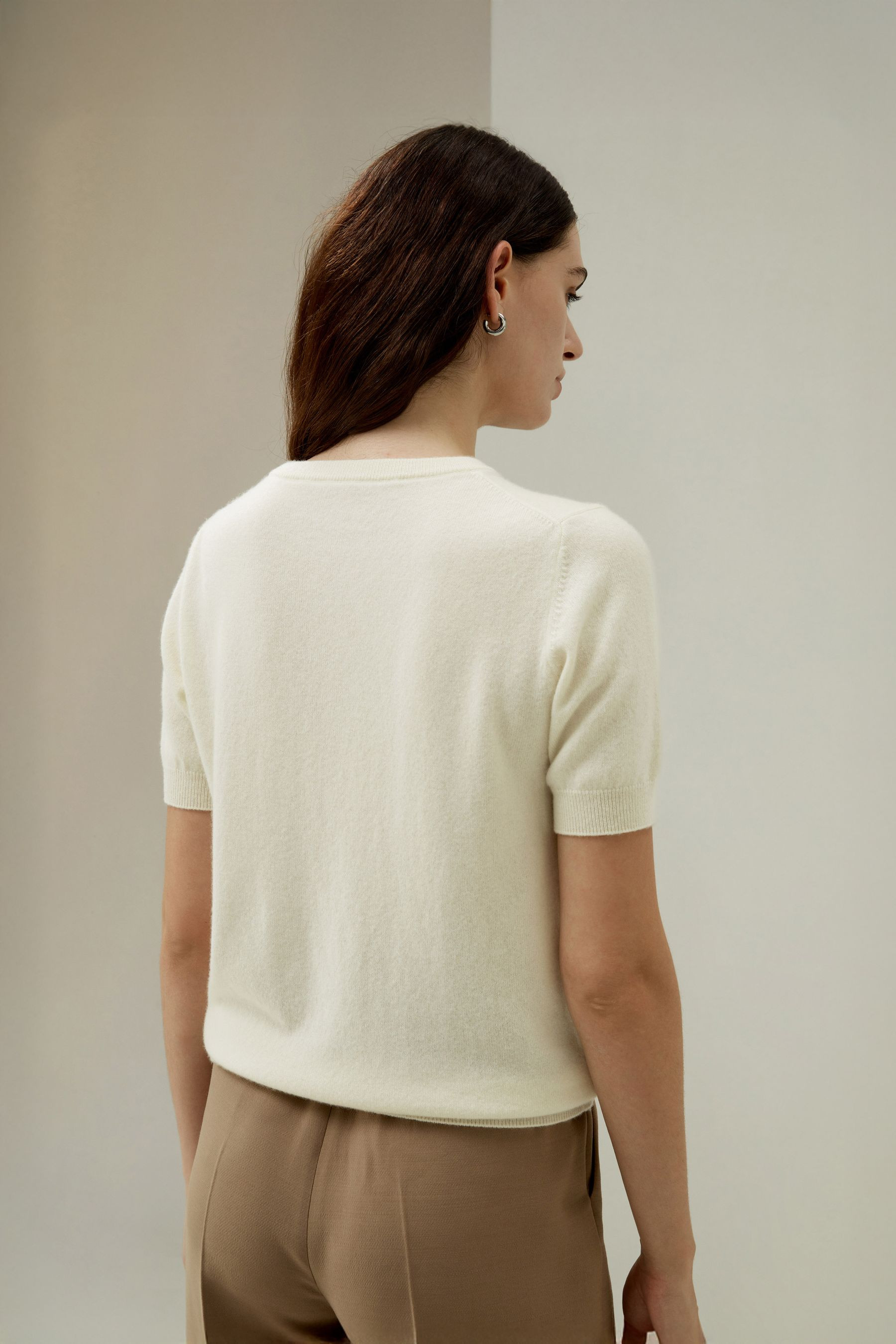 Crew Neck Basic Knit Top | LilySilk