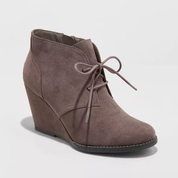 Women's Bessie Microsuede Wedge Fashion Bootie - Universal Thread™ | Target