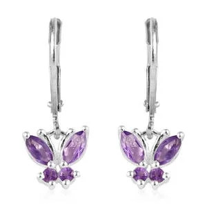Shop LC Amethyst Crystal Chakra Reiki Healing Butterfly Lever Back Dangle Drop Earrings Steel Ste... | Walmart (US)