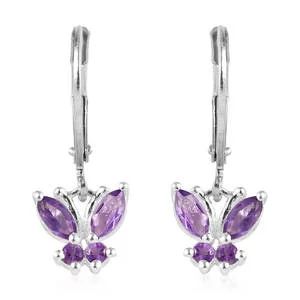 Shop LC Amethyst Crystal Chakra Reiki Healing Butterfly Lever Back Dangle Drop Earrings Steel Ste... | Walmart (US)