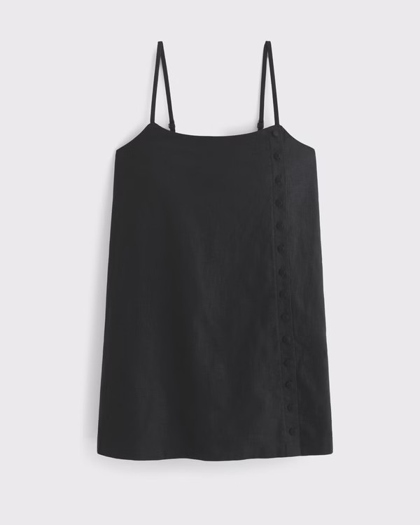 Women's Linen-Blend Button Skort | Women's Dresses & Jumpsuits | Abercrombie.com | Abercrombie & Fitch (US)